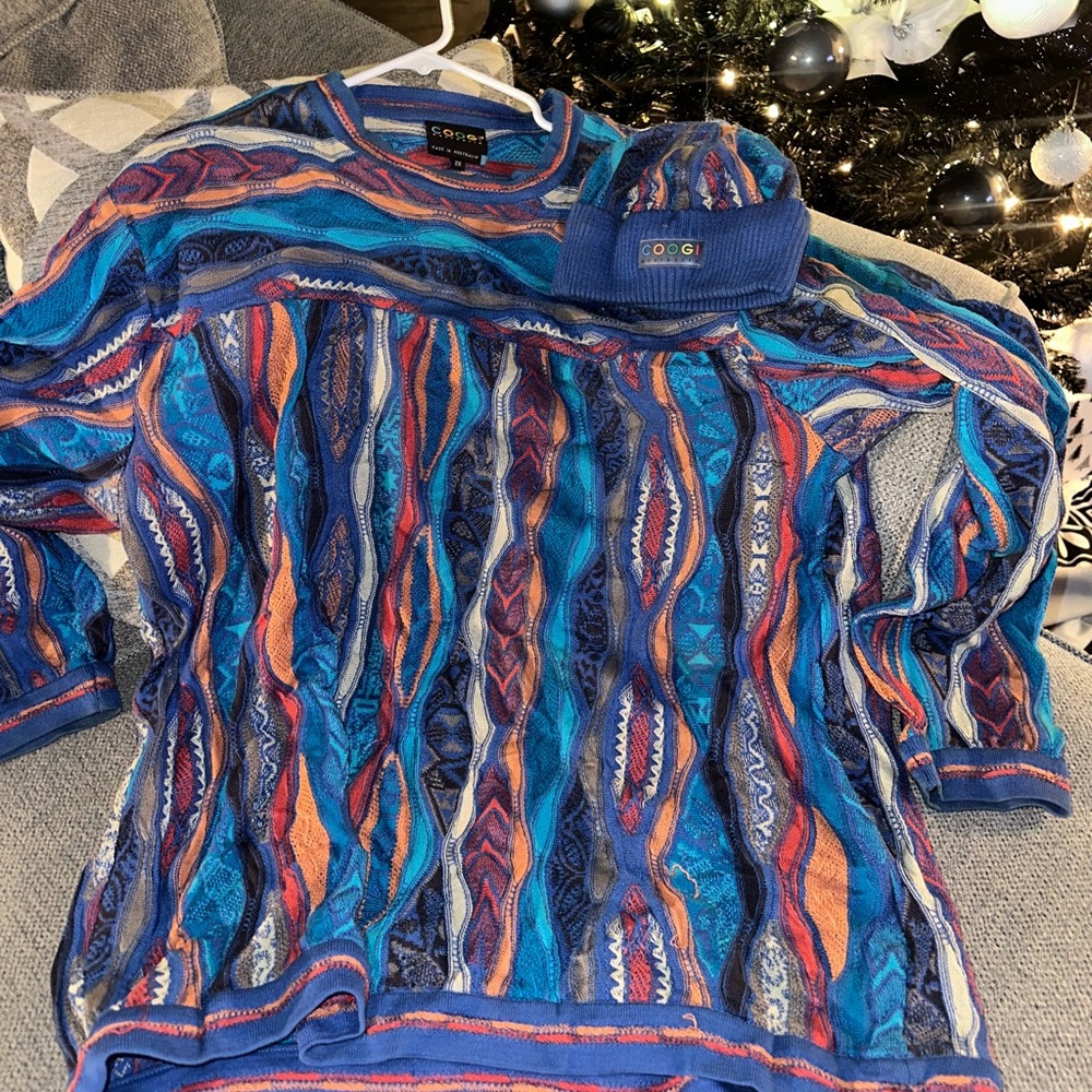 Coogi sweater and matching Hat